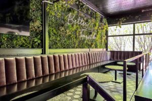 Long custom banquette seating