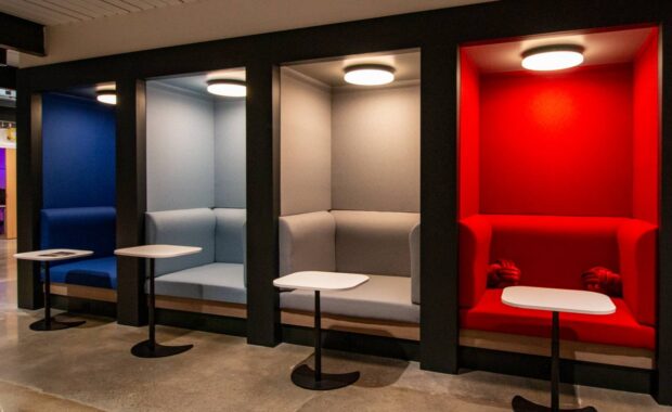 custom banquette crafted by millwork contractors