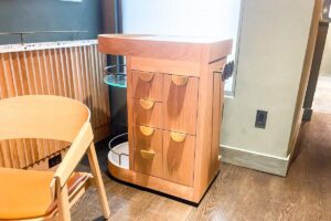 custom commercial casework bar cart cafe