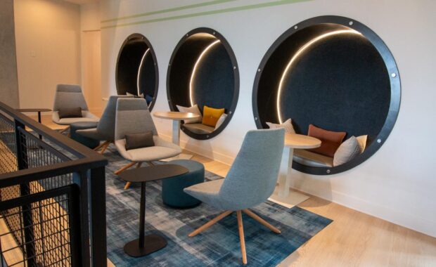 modern spherical custom millwork hotel furniture