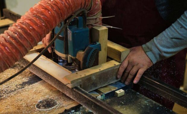 focused woodworking on a machine
