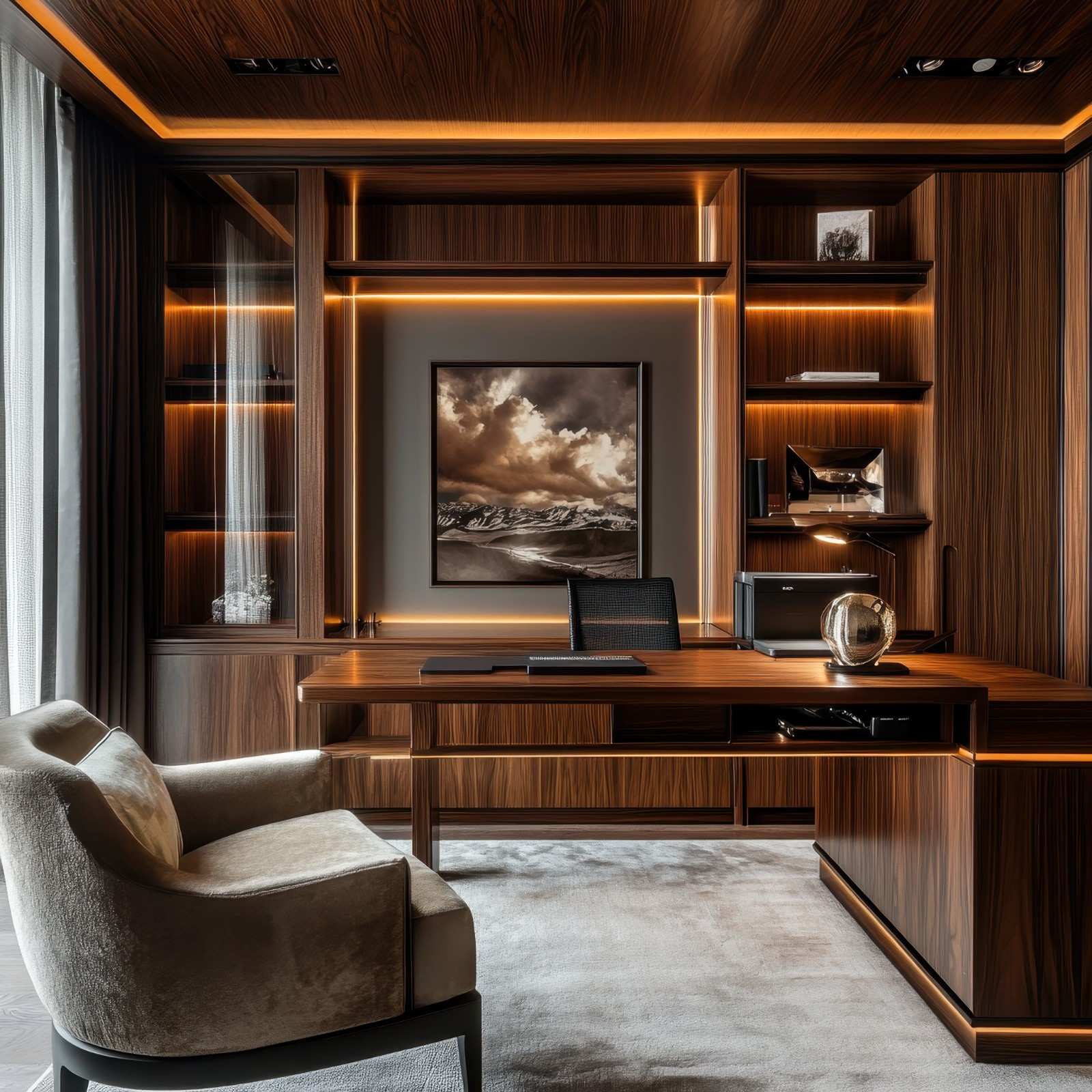 wooden built ins cabinet