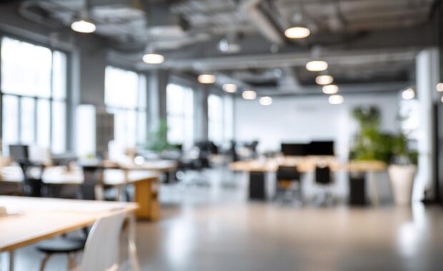 bright and spacious office space in an unfocused view