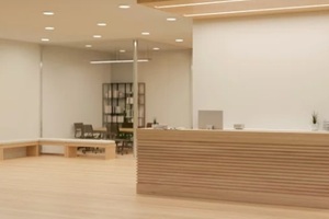 luxury office entrance interior design with reception counter